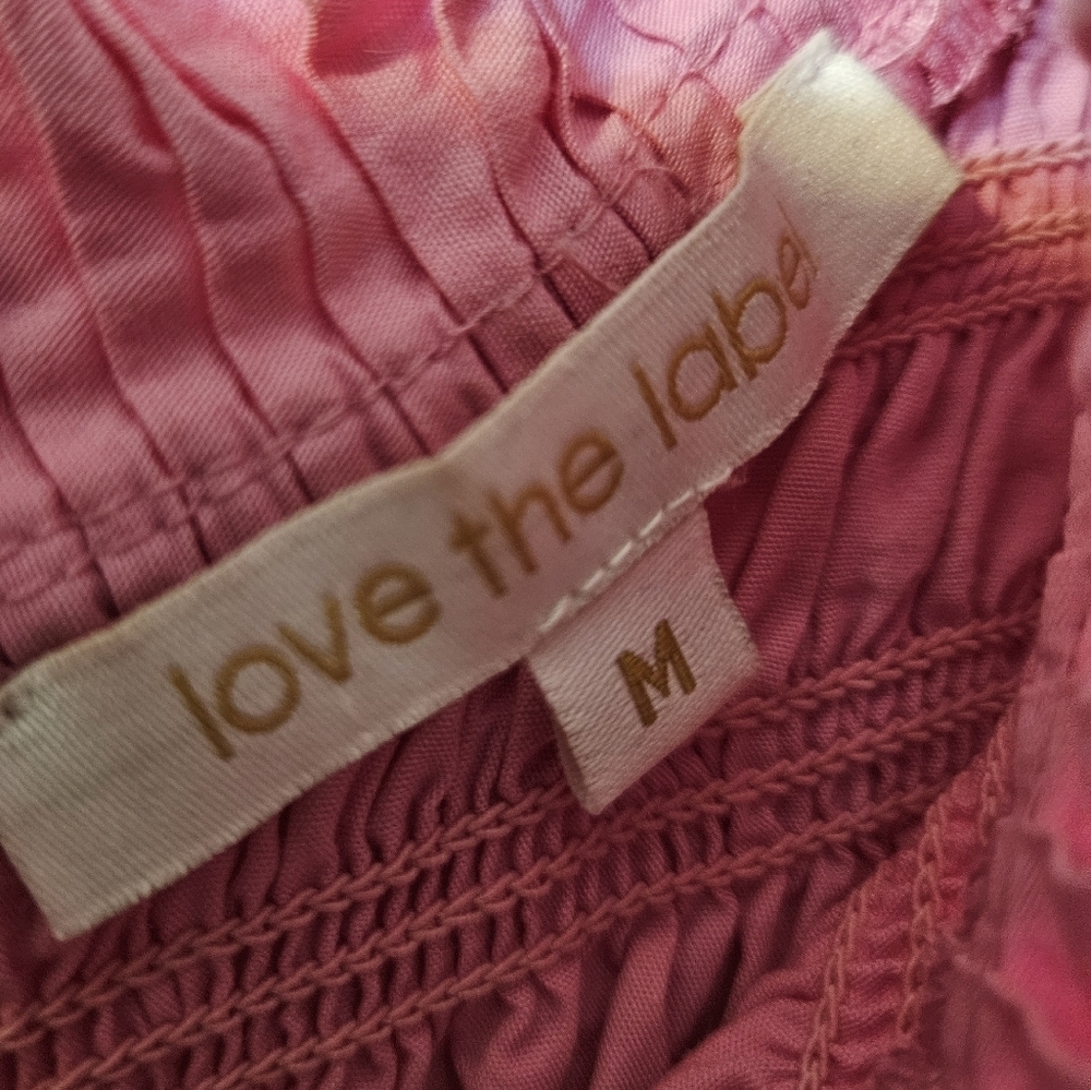 Anthropology Love The Label Women's Pink Poppy High-Neck Ruffle Blouse Top - Picture 5 of 8